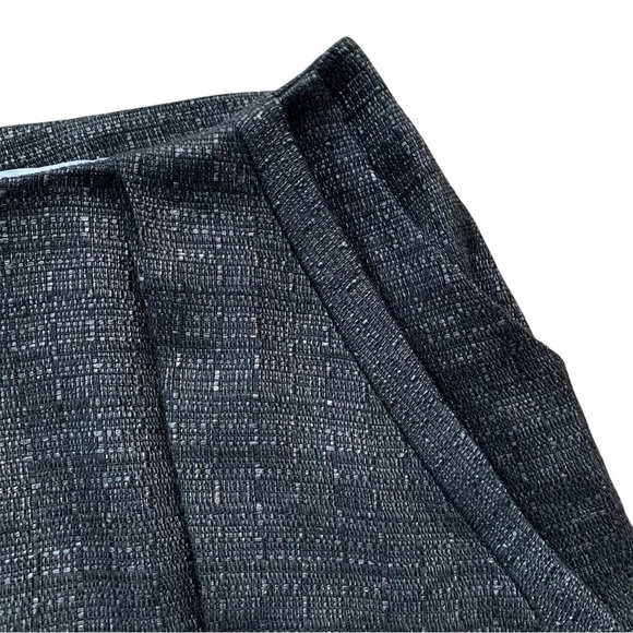 Adam by Adam Lippes Tweed Linen Blend Pleated Mini Skirt Metallic Black Size 6 - Picture 4 of 6